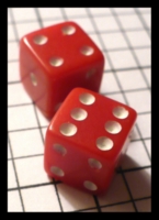 Dice : Dice - 6D - Red Translucet with White Pips Undersized - Ebay July 2010